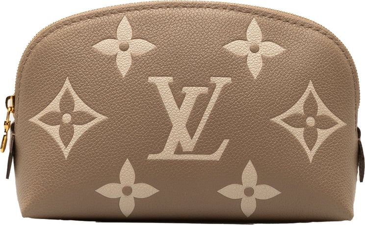 Louis Vuitton Monogram Empreinte Giant Bicolor Cosmetic Pouch Bruin