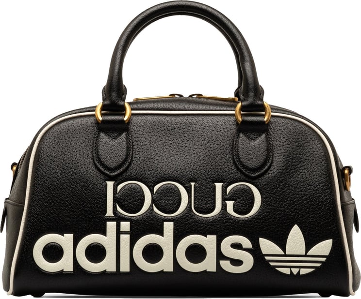Gucci x Adidas Leather Mini Duffle Bag Zwart