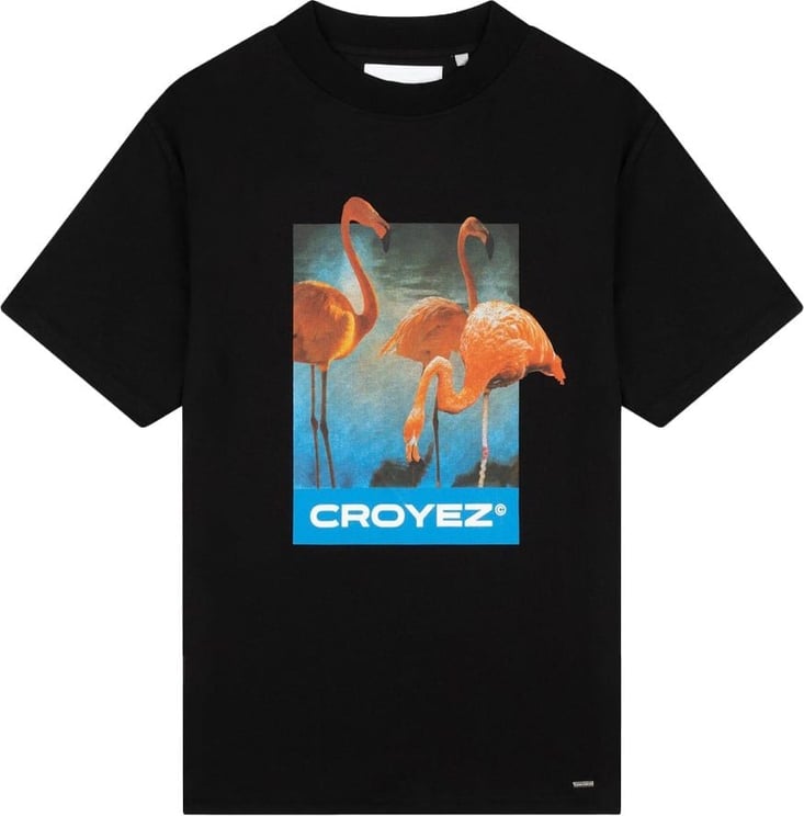 Croyez croyez flamingo oasis t-shirt - black Zwart