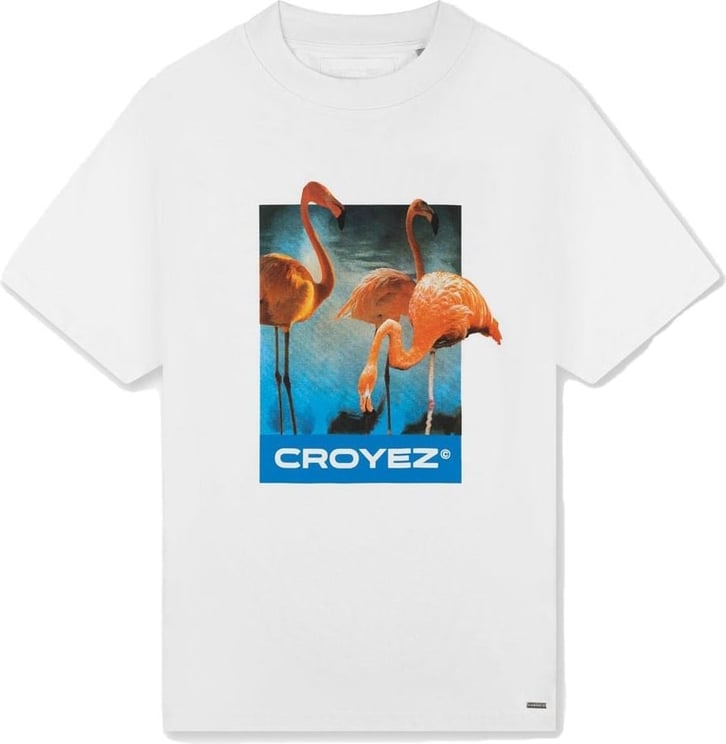 Croyez croyez flamingo oasis t-shirt - white Wit