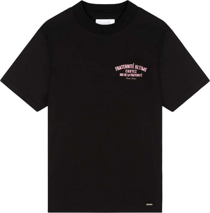 Croyez croyez fraternité puff t-shirt - black/pink Zwart