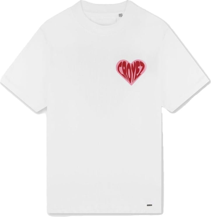 Croyez croyez puffed heart t-shirt - white/red Wit