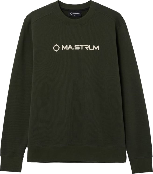 Ma.Strum Logo Crew Sweaters Groen Mas4521 M306 Oil Slick Groen