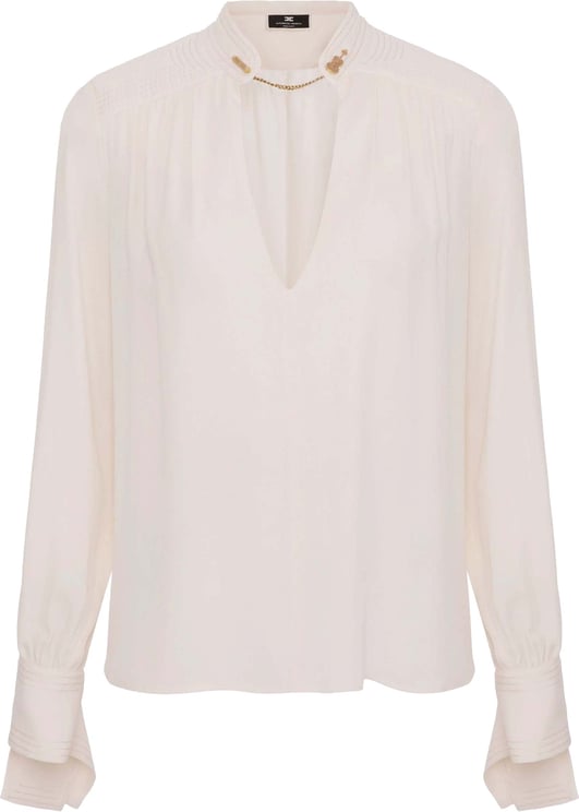 Elisabetta Franchi Blouses Ecru Ca03037e2 Wit