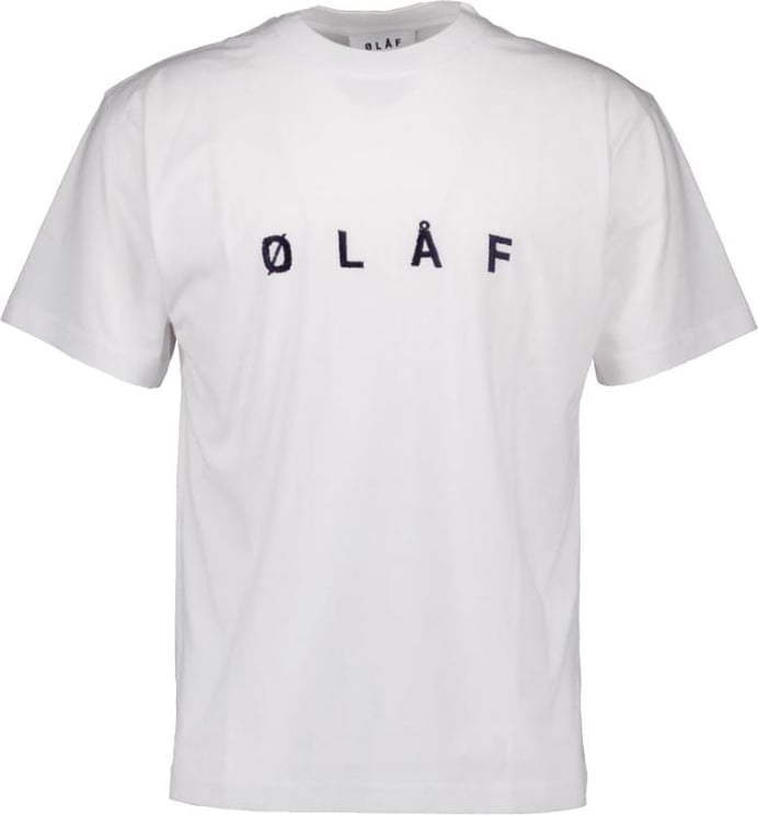 ØLÅF Embroidery tee t-shirts wit Wit