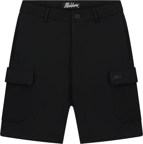 Malelions Malelions Men Signature Patch Cargo Shorts - Black Zwart