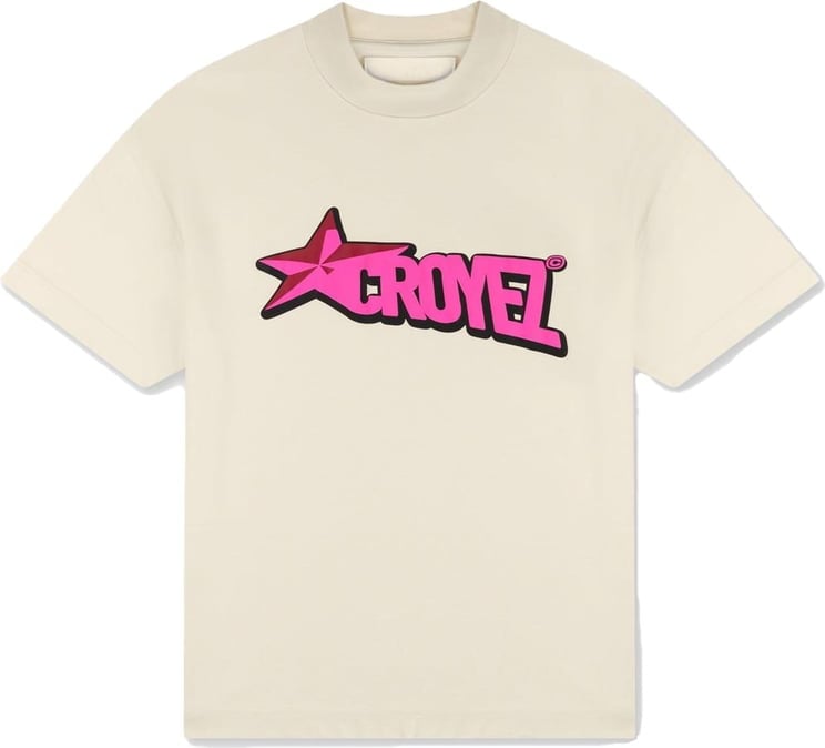 Croyez croyez celestial t-shirt - off-white/pink Wit