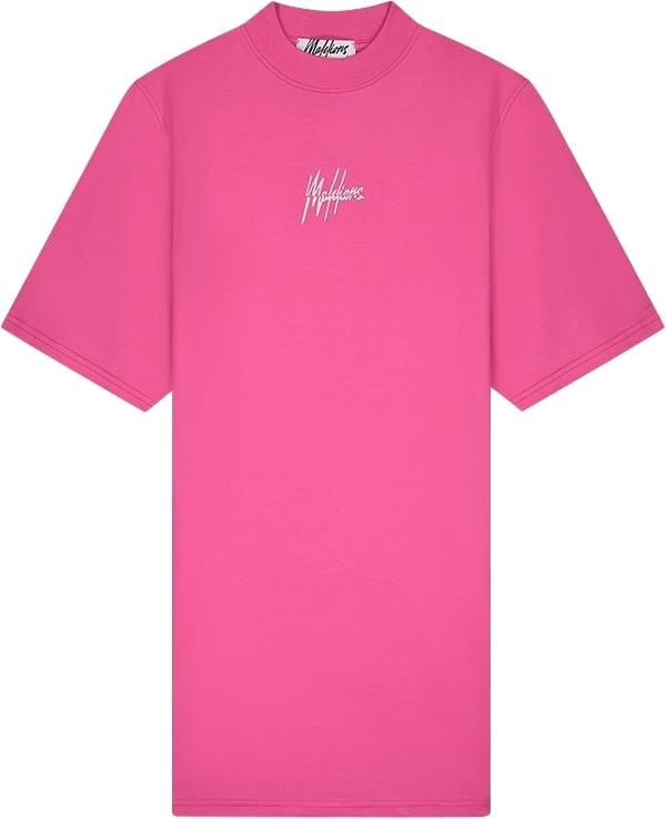 Malelions Malelions Women Kiki T-Shirt Dress - Hot Pink/Light Pink Roze