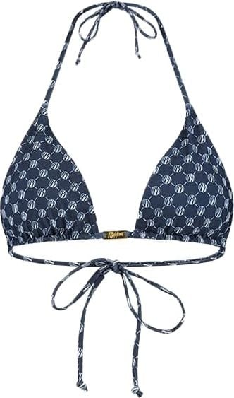 Malelions Malelions Women Tara Monogram Bikini Top - Navy/Light Blue Blauw