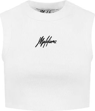 Malelions Malelions Women Signature Crop Top - White Wit
