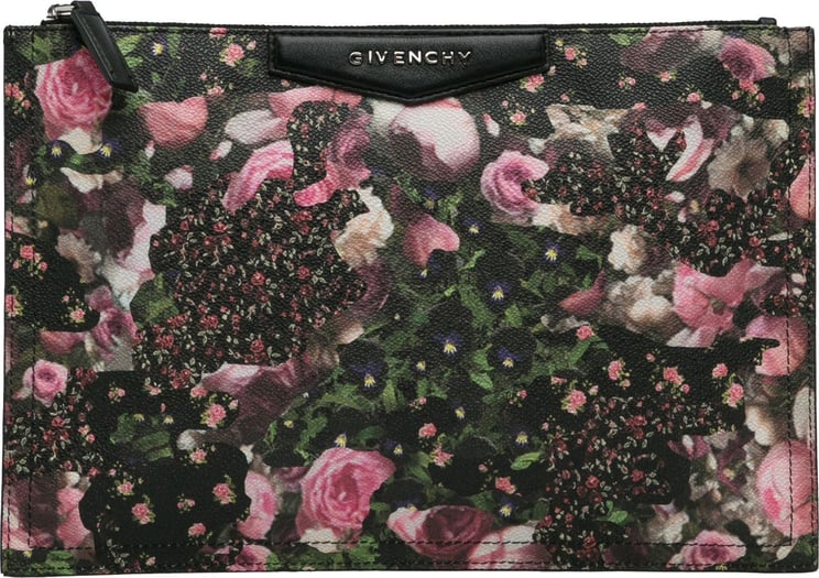Givenchy Printed Leather Clutch Zwart