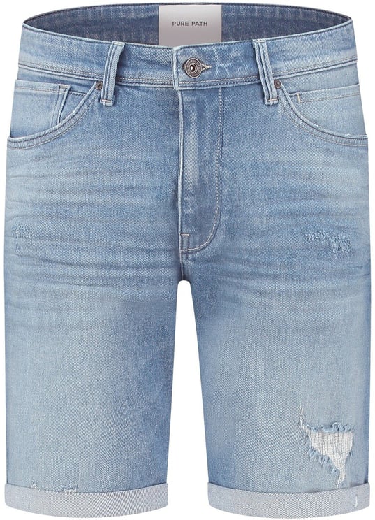 Purewhite Short jeans blauw Blauw