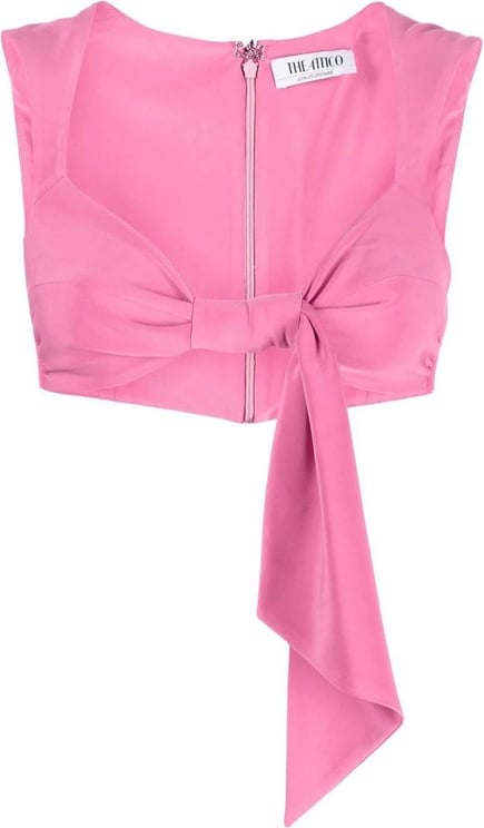 The Attico knot-detail cropped top Roze