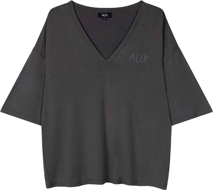 ALIX Modal t-shirts donkergrijs Grijs
