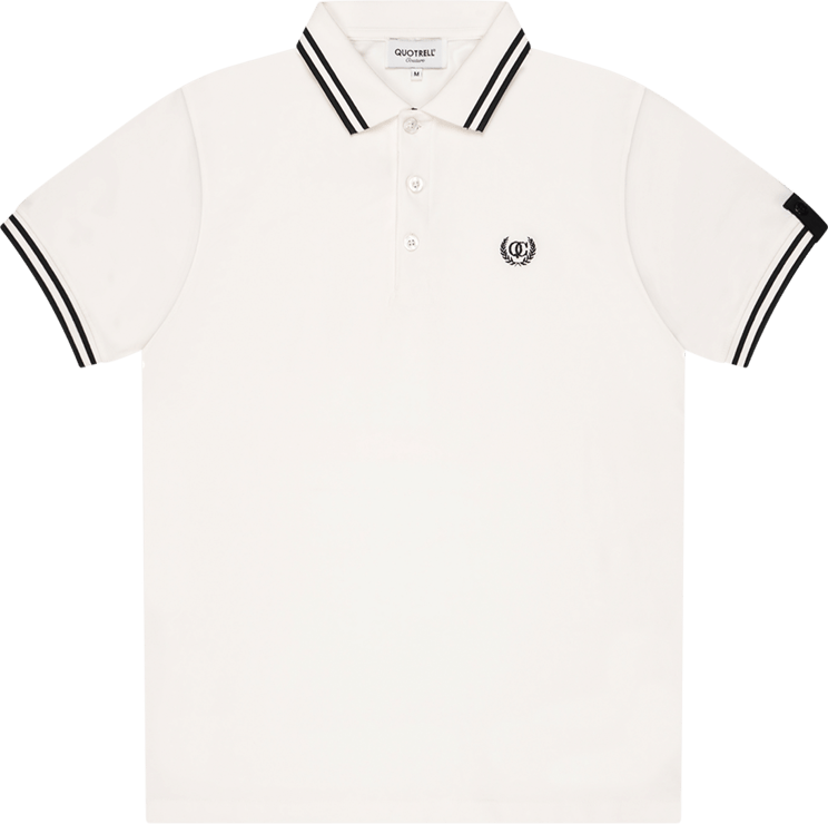 Quotrell Quotrell Couture - Batera Polo | Off White/black Wit