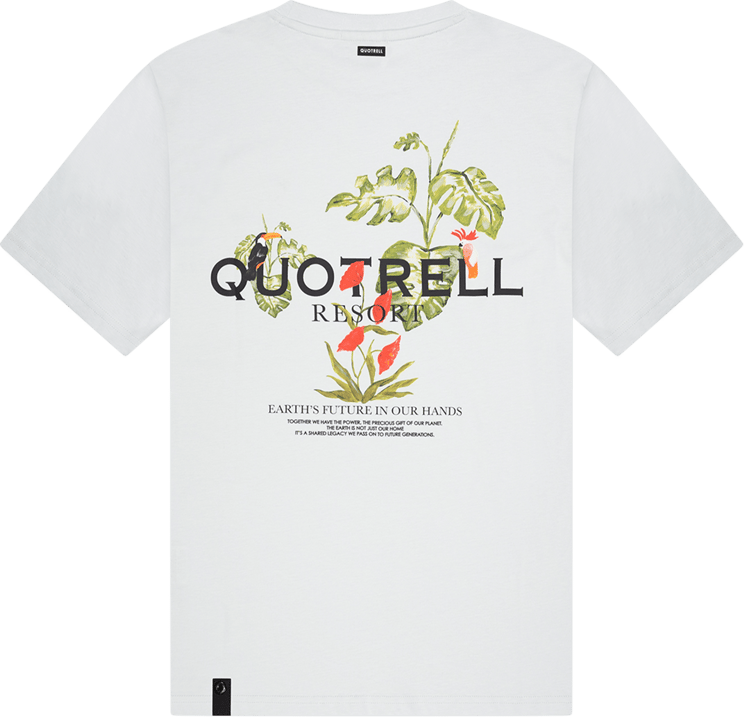 Quotrell Floral T-shirt | Light Blue/black Blauw