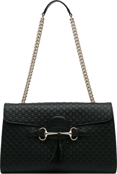 Gucci Medium Microguccissima Emily Shoulder Bag Zwart