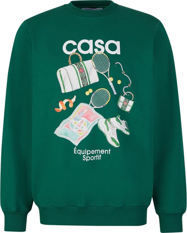 Casablanca Printed Cotton Sweatshirt Groen
