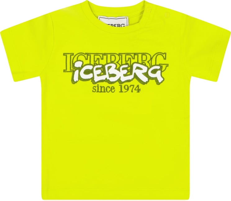 Iceberg Iceberg Baby Jongens T-shirt Lime Geel