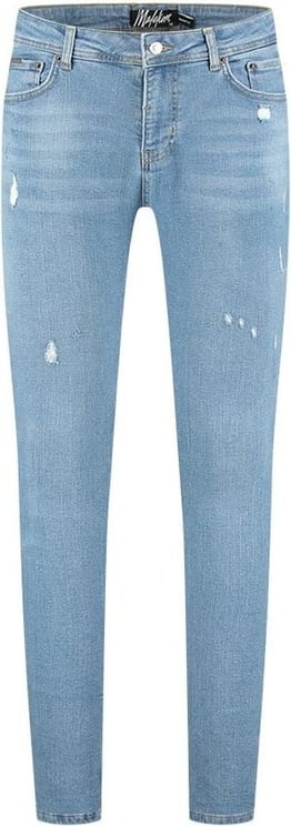 Malelions Malelions Men Stained Jeans - Light Blue Blauw
