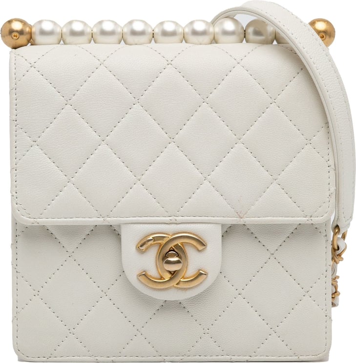 Chanel Small Lambskin Chic Pearls Flap Wit