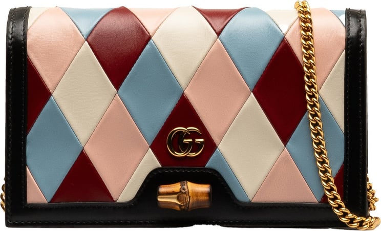 Gucci Lovelight Bamboo Wallet on Chain Roze
