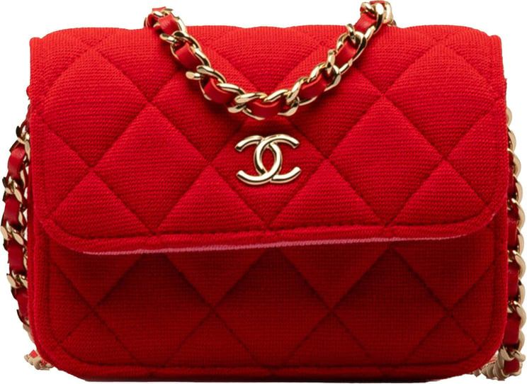 Chanel Mini Quilted Jersey VIP Crossbody Rood