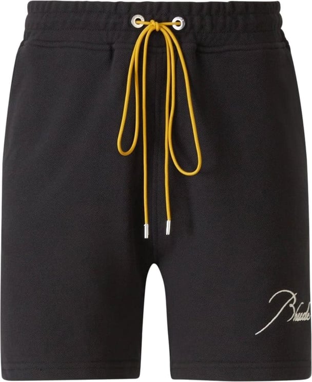Rhude Logo Cotton Bermuda Shorts Zwart