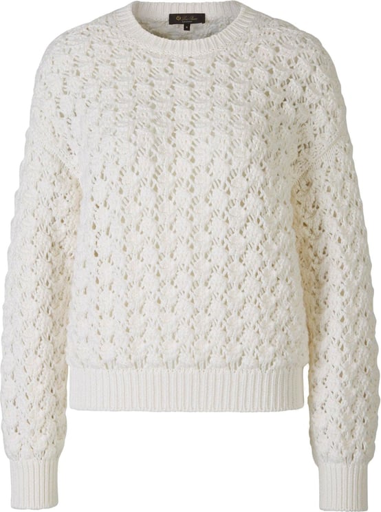 Loro Piana Cotton Crochet Sweater Wit