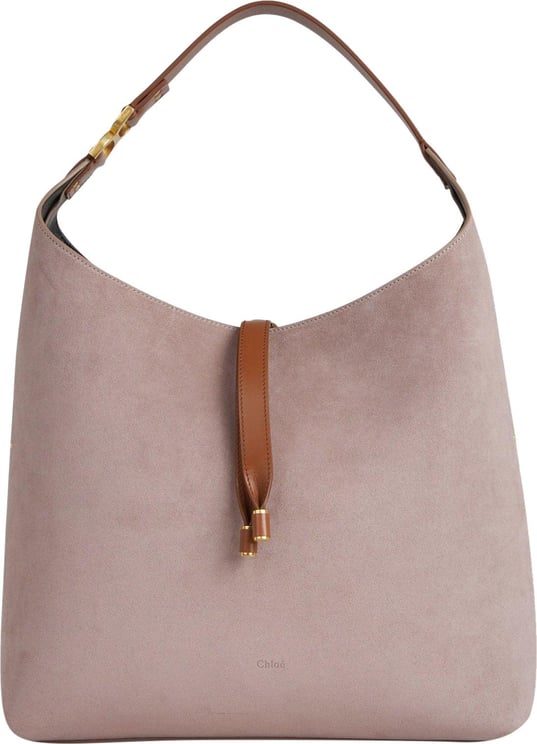 Chloé Leather Hobo Bag Taupe