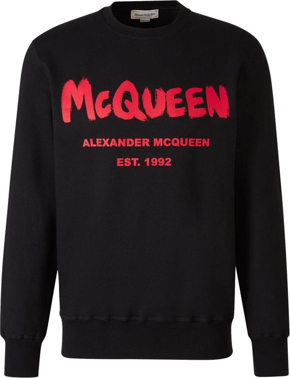 Alexander McQueen Cotton Logo Sweatshirt Zwart