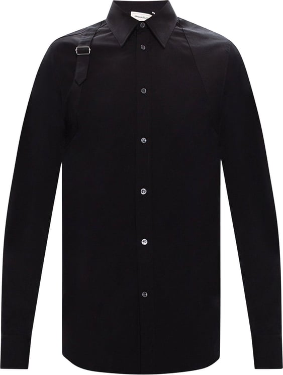 Alexander McQueen Cotton Harness Shirt Zwart
