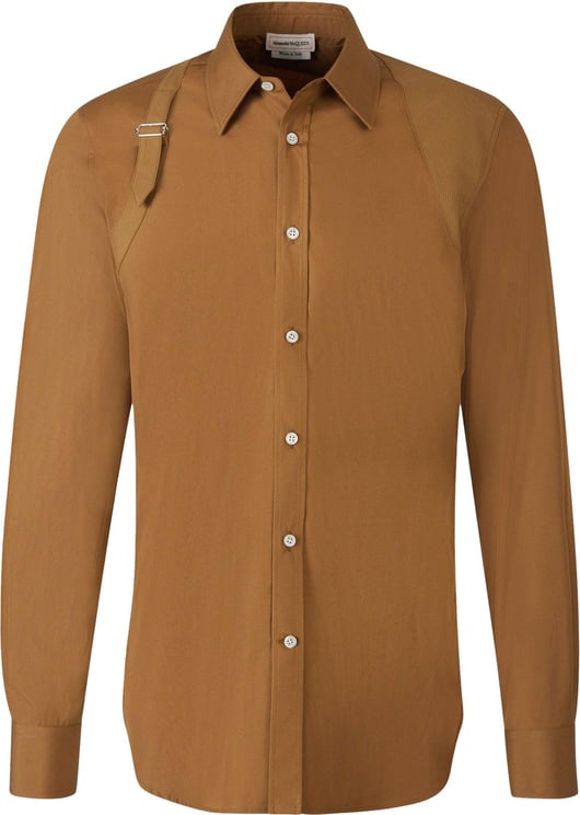 Alexander McQueen Cotton Harness Shirt Bruin