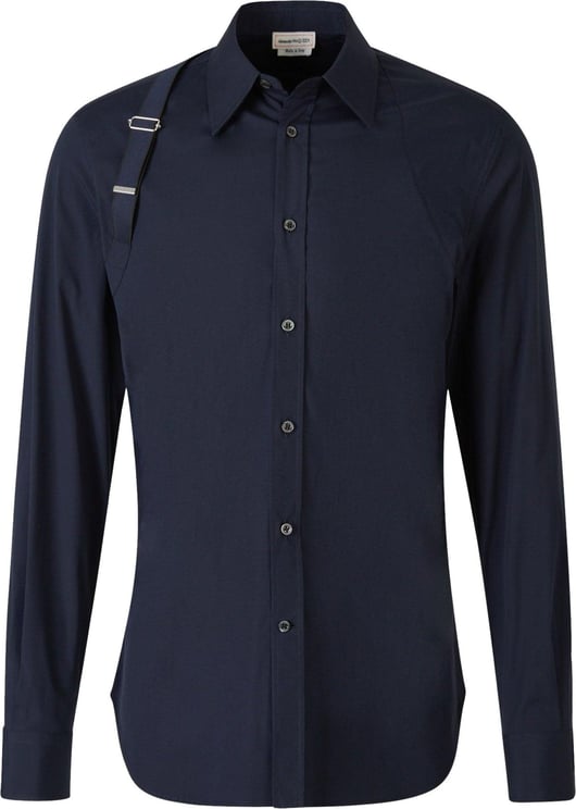 Alexander McQueen Cotton Harness Shirt Blauw