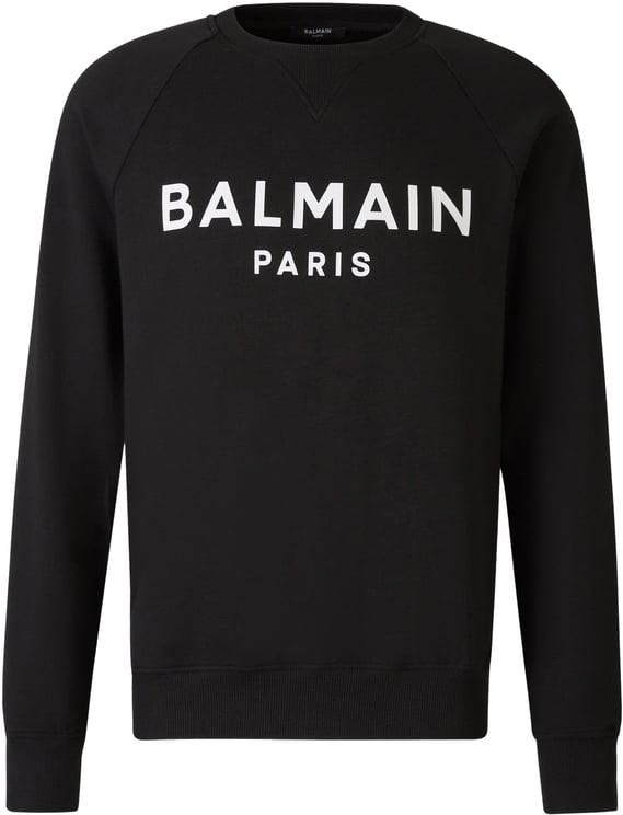 Balmain Cotton Logo Sweatshirt Zwart