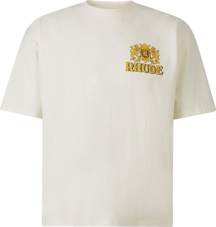 Rhude Printed Cotton T-shirt Beige