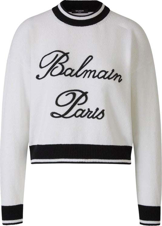 Balmain Logo Knit Sweater Zwart