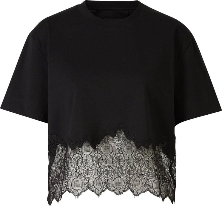 Givenchy Cropped Lace T-shirt Divers