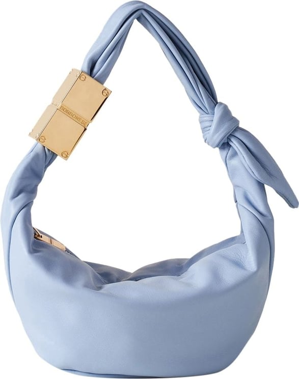 Borbonese DOMINO HOBO MINI - Soft Calfskin Handbag Blauw
