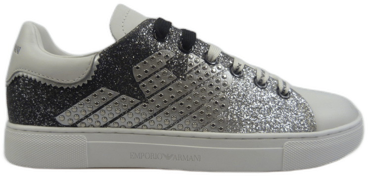 Emporio Armani Glitter effect sneakers Wit