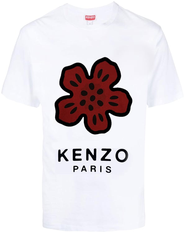 Kenzo t shirt en coton a patch logo 8 Beige