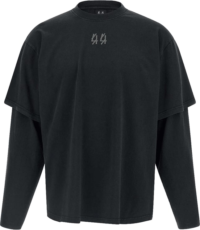 44 Label Group T-shirt met dubbele mouwen, zwart