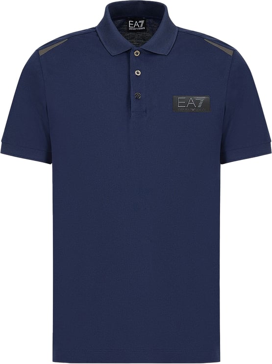 EA7 Jersey polo navy Blauw