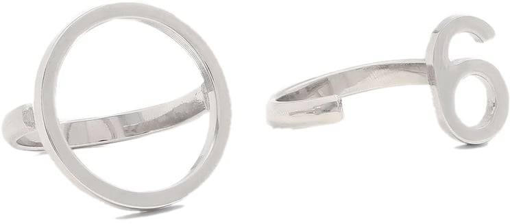 Maison Margiela 6 Logo Set Of 2 Rings Zilver