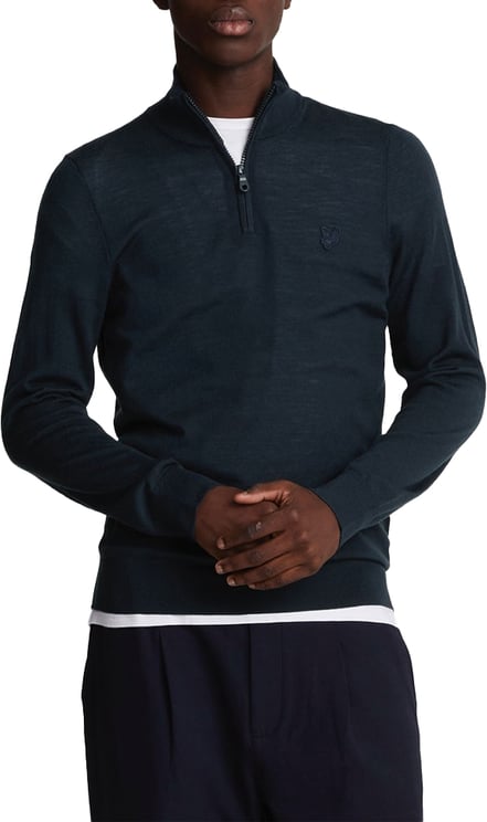 Lyle & Scott Lyle &amp; Scott Tonal Eagle Merino Quarter Zip Jumper