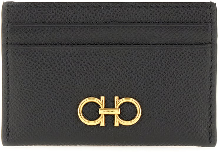 Ferragamo Ferragamo Black leather card holder