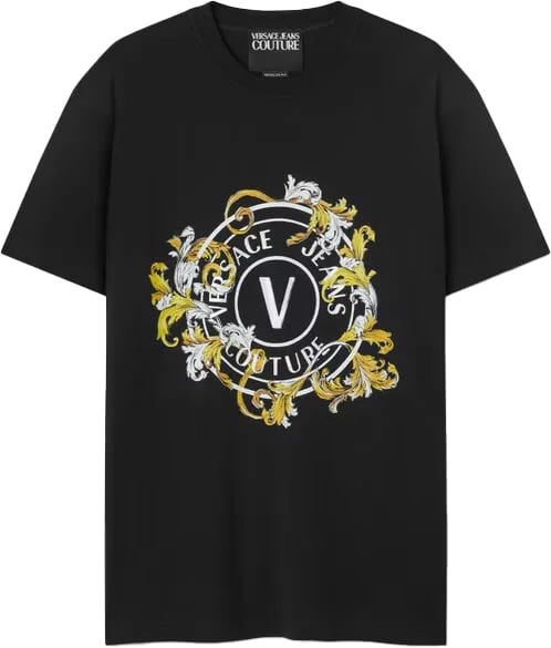 Versace Jeans Couture V-Emblem Baroque Tee Black