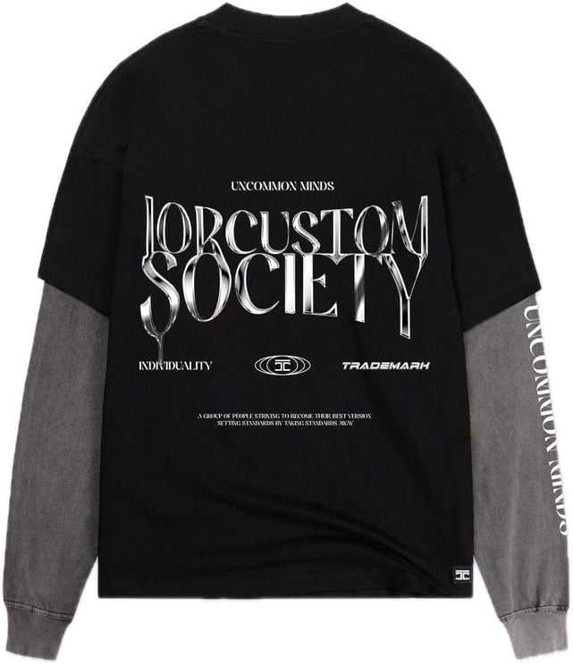 JORCUSTOM Uncommon Double Ls Shirt Black-Acid