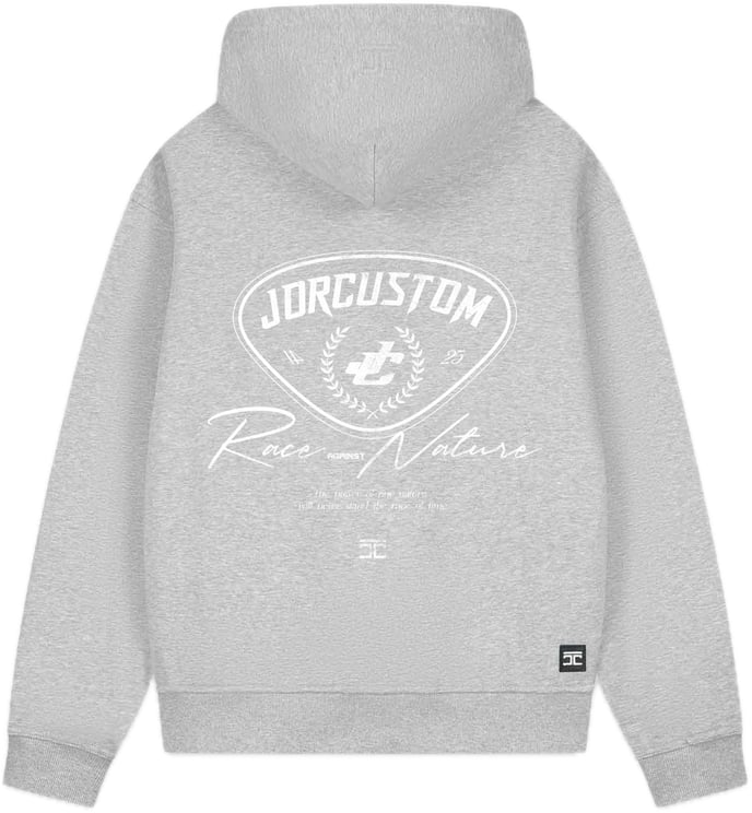 JORCUSTOM RaceAgain Fl Zip Hoodie GreyMelange
