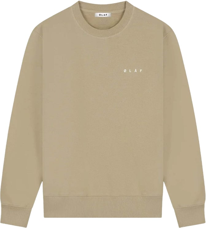 ØLÅF Olaf Brushstroke Face Crewneck Sweaters Khaki M240203
